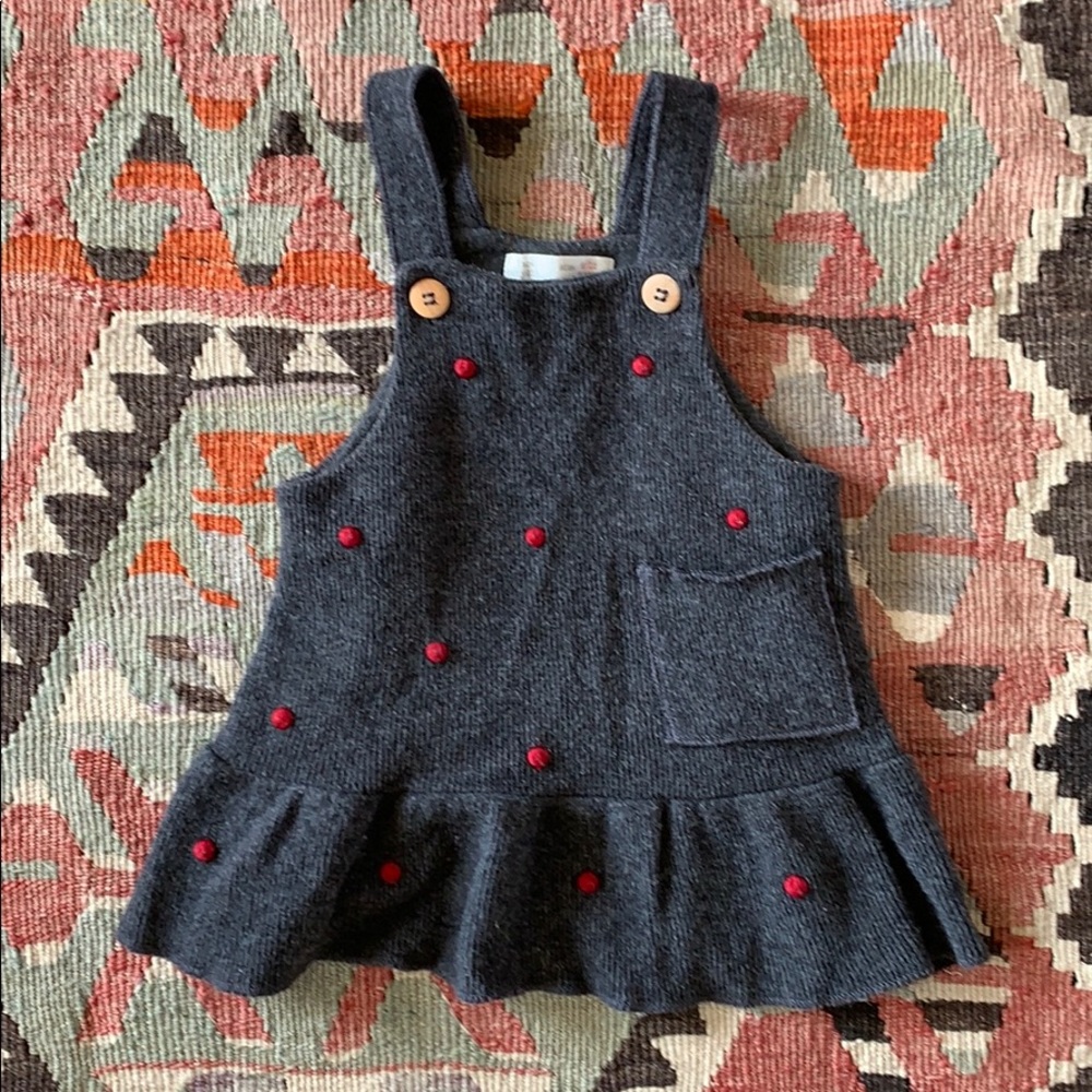 Zara mini girl dress with embroidered polka dots